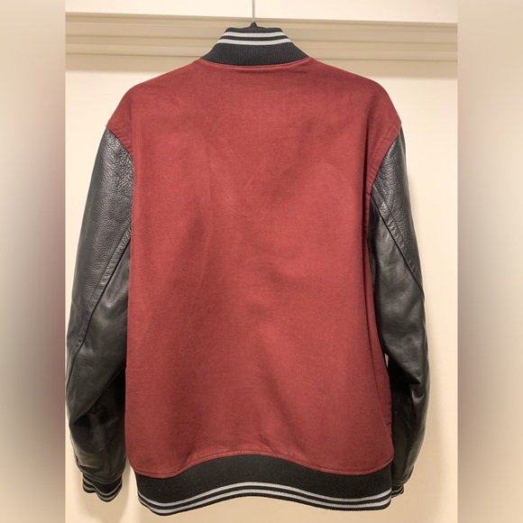 TRUE RELIGION - Varsity Jacket Burgundy Black L - Picture 2 of 6